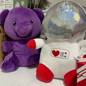 Purple and White Plush Toy Set